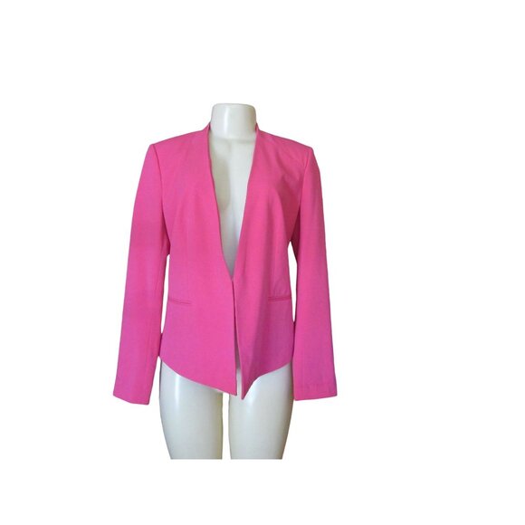Vintage Chaus Fuchsia Hot Pink Clp Closure Long Sleeve Blazer Jacket in Size 6 - Picture 1 of 5